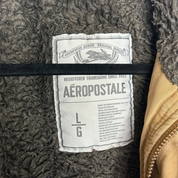 Aeropostale Men’s Chore Barn Utility Coat Full Zip Sherpa Lined Size Large - Picture 4 of 14
